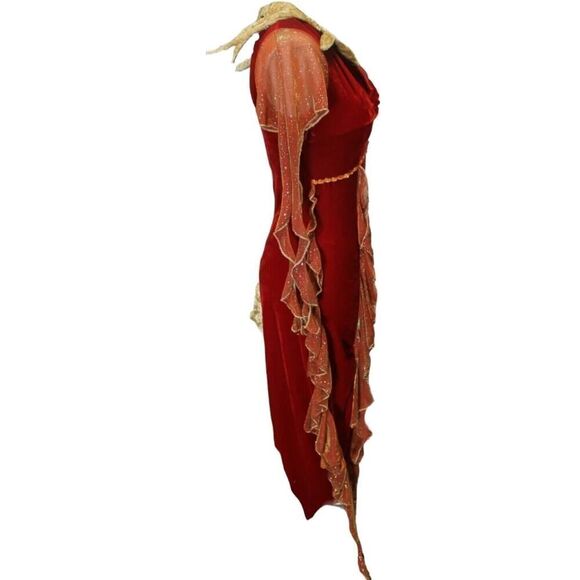 Cirque Du Soleil Diabla Costume Evil Red Gold Flame Queen Disguise SZ S - Picture 5 of 10